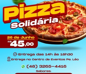 Pizza Solidária da Comunidade Bethânia acontece nesta sexta-feira, 26 em São João Batista