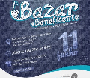 Comunidade Bethânia organiza primeiro bazar beneficente 
