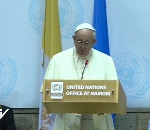 Na ONU em Nairóbi, Papa fala de meio ambiente e problemas sociais